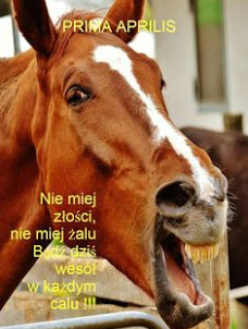 Śmiejący się koń w dzień Prima Aprilis